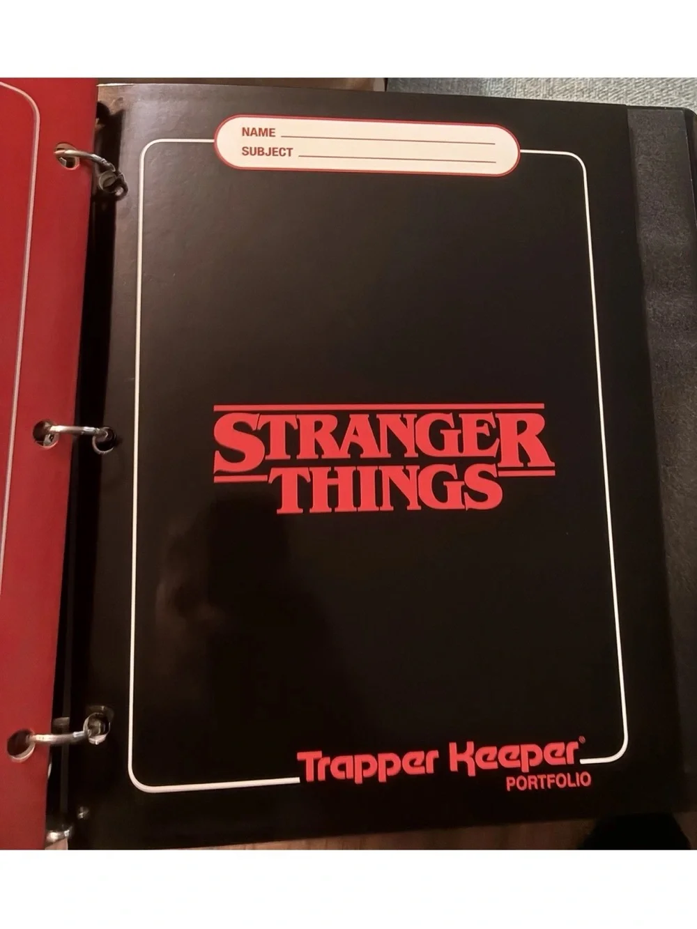 Stranger Things Trapper Keeper Portfolio in Red and Black